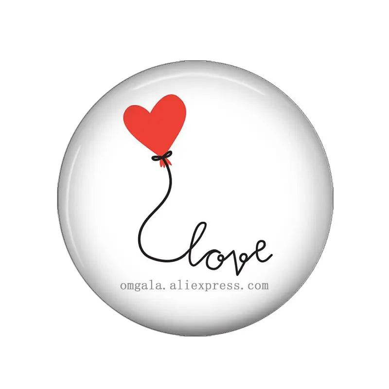 Personalized Love Happy Hope Joy Pattern Glass Cabochons DIY Making Accessories