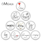 Personalized Love Happy Hope Joy Pattern Glass Cabochons DIY Making Accessories