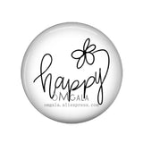 Personalized Love Happy Hope Joy Pattern Glass Cabochons DIY Making Accessories