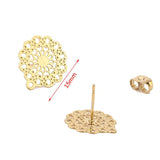 10pcs Stainless Steel Stud Earring Posts with Loop Ear Studs Base Components