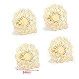 10pcs Stainless Steel Stud Earring Posts with Loop Ear Studs Base Components