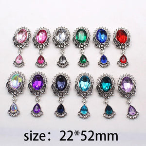 10pcs Oval Rhinestone Acrylic Pendant DIY Jewelry Decoration Accessories