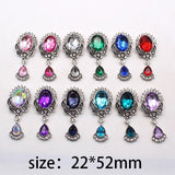 10pcs Oval Rhinestone Acrylic Pendant DIY Jewelry Decoration Accessories