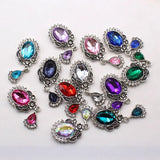 10pcs Oval Rhinestone Acrylic Pendant DIY Jewelry Decoration Accessories