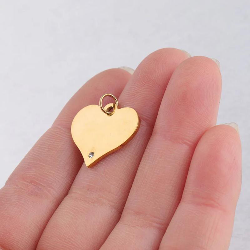 Stainless Steel Heart Charm Pendant Bracelet Accessories