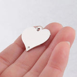 Stainless Steel Heart Charm Pendant Bracelet Accessories