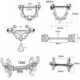 2PCS Stainless Steel Nipple Cartilage Earrings