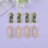 10pcs Jade Bamboo Shape Charm for Jewelry Making