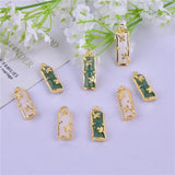 10pcs Jade Bamboo Shape Charm for Jewelry Making