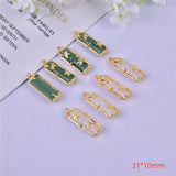 10pcs Jade Bamboo Shape Charm for Jewelry Making