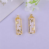 10pcs Jade Bamboo Shape Charm for Jewelry Making