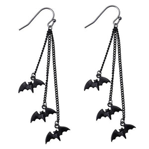 Funny Halloween Bat Earrings Insect Bat Drop Earrings Punk Personality Jewelry