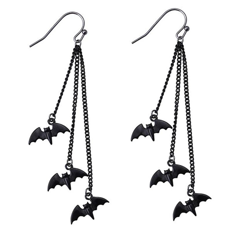 Funny Halloween Bat Earrings Insect Bat Drop Earrings Punk Personality Jewelry