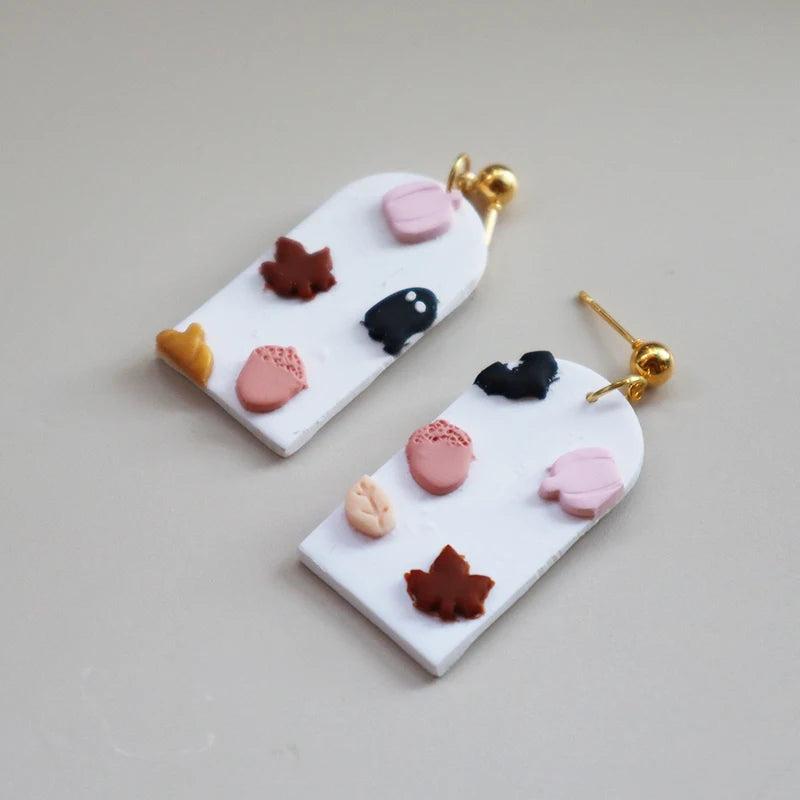 Polymer Clay Pumpkin Earrings for Women