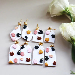 Polymer Clay Pumpkin Earrings for Women
