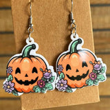 Halloween Acrylic Earrings - Flower Pumpkin Skull Ghost