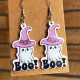 Halloween Acrylic Earrings - Flower Pumpkin Skull Ghost