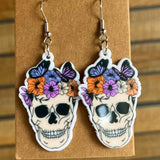 Halloween Acrylic Earrings - Flower Pumpkin Skull Ghost