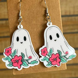 Halloween Acrylic Earrings - Flower Pumpkin Skull Ghost