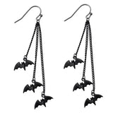 Bat Long Chain Tassel Earrings Gothic Halloween Jewelry Party Gift