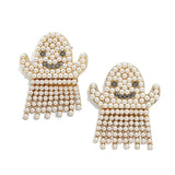 Halloween Horror Ghost Earrings Pearl Dangle