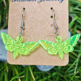 Neon Green Acrylic Halloween Ghost Skull Earrings Women Fall Jewelry