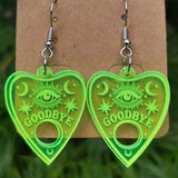Neon Green Acrylic Halloween Ghost Skull Earrings Women Fall Jewelry