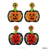 Halloween BOO Beaded Earrings Retro Tassel