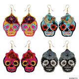 Halloween BOO Beaded Earrings Retro Tassel