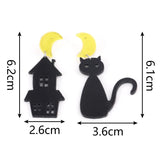 Halloween Moon Cat Drop Earrings Asymmetrical Dangle