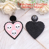 Heart Skull Halloween Acrylic Earrings Women Jewelry