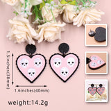 Heart Skull Halloween Acrylic Earrings Women Jewelry