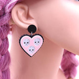 Heart Skull Halloween Acrylic Earrings Women Jewelry