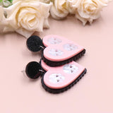 Heart Skull Halloween Acrylic Earrings Women Jewelry