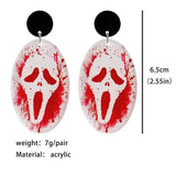 Bloody Skull Moth Halloween Earrings Horror Cosplay Drop Earrings