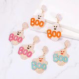 Halloween Ghost Earrings Seed Beads Festive Party