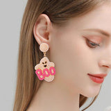 Halloween Ghost Earrings Seed Beads Festive Party