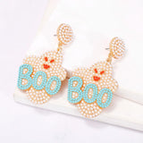 Halloween Ghost Earrings Seed Beads Festive Party