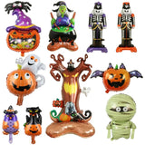 Halloween Decor Balloons Bat Pumpkin Ghost Skeleton Cat Spider