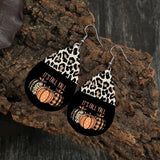 Leopard Pumpkin Print Leather Halloween Earrings for Women