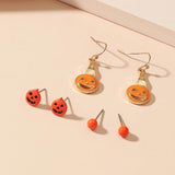 Halloween Earrings Set Bat Wings Pumpkin Witch Spider Ghost Acrylic Jewelry