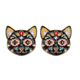 Halloween Evil Cat Crystal Earrings Party Jewelry Gift