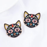 Halloween Evil Cat Crystal Earrings Party Jewelry Gift