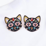 Halloween Evil Cat Crystal Earrings Party Jewelry Gift