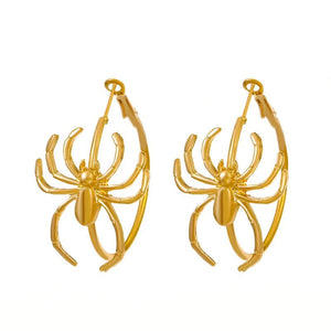 Big Spider Hoop Earrings for Women Halloween Jewelry
