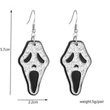 Spooky Skull Ghost Head Earrings Exaggerated Halloween Ear Jewelry
