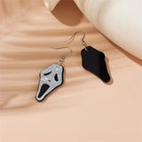 Spooky Skull Ghost Head Earrings Exaggerated Halloween Ear Jewelry