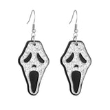 Spooky Skull Ghost Head Earrings Exaggerated Halloween Ear Jewelry
