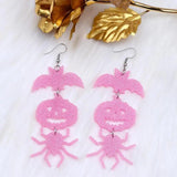 Exaggerate Long Bat Pumpkin Spider Shape Acrylic Women Earrings