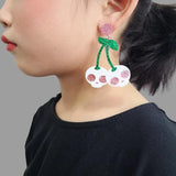 Cherry Pumpkin Drop Earrings Women Halloween Costume Cosplay Skull Ghost Dangle